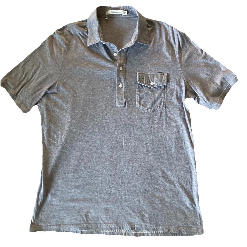 Criquet Shirt Men's Large Pima Cotton Micro Stripe Blue Golf Polo
